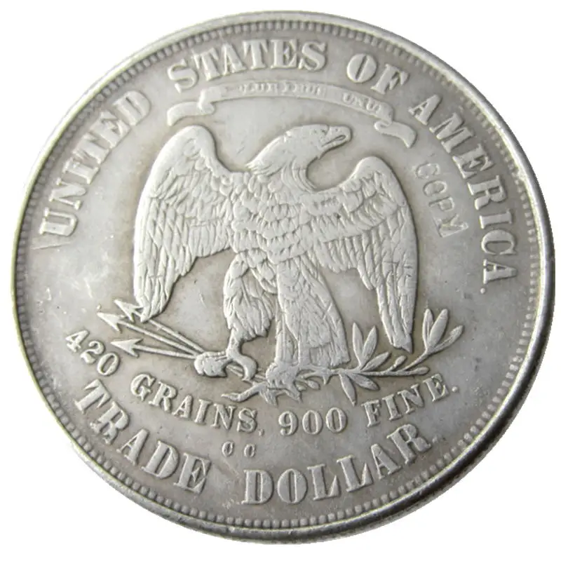 Buy US Coins 1875 CC Trade Dollar Silver Plated Copy Coins from Reliable coin
