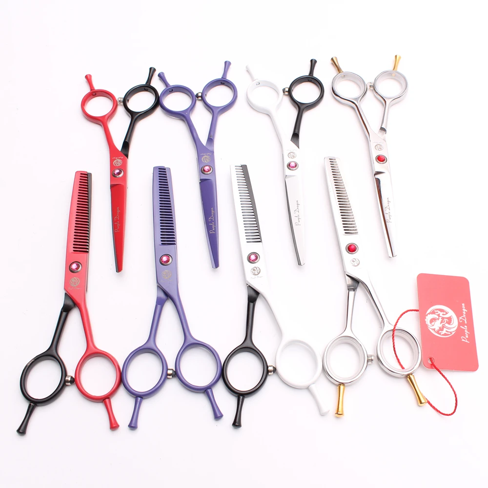 

1012Z 5.5'' 16cm Purple Dragon Barber Scissors JP 440C Cutting Scissors Thinning Shears Professional Hair Scissors Styling Tool