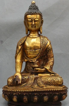 

JP S0524 Mouse over image to zoom Details about 11" Tibet Tibetan Buddhism Bronze Gilt Seat Shakyamuni Sakyamuni Buddha Statue
