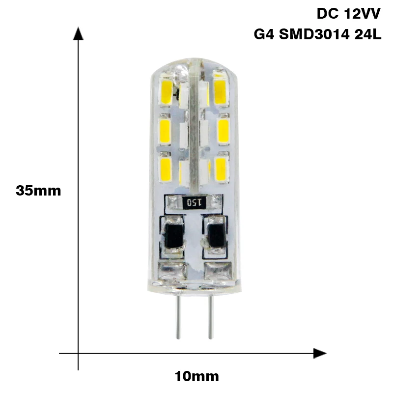 Лампада светодиодный светильник G9 G4 12 В AC DC 220 В 3 Вт 6 Вт 9 Вт Bombillas светодиодный светильник G4 AC 12 В COB светильник для замены точечной люстры G9 ампулы - Испускаемый цвет: G4 SMD 3014 24L 12V