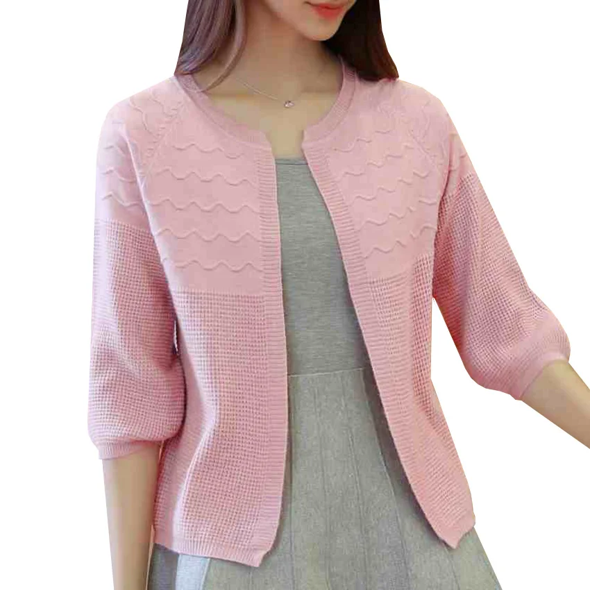 Women Knitted Cardigans New Autumn Winter Puff Sleeve