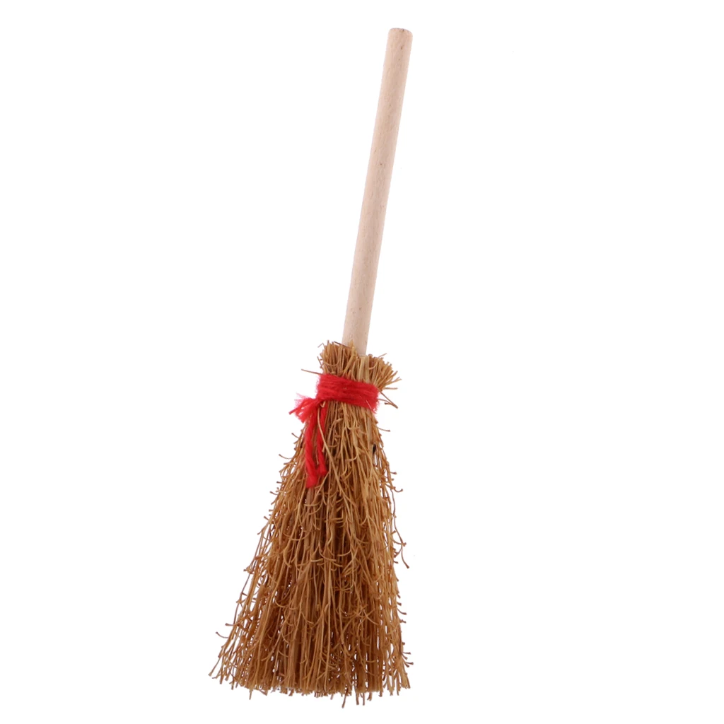 1:12 Scale Bamboo Broom Dollhouse Miniature Furniture Kit Cleaning Tool