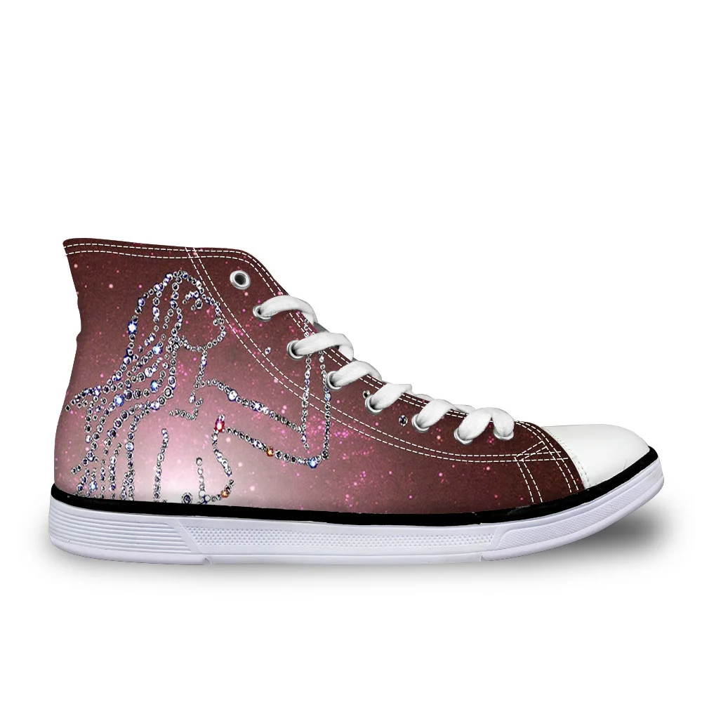 

Customized Galaxy Pattern Women High Top Vulcanize Shoes 3D Space Star Women's Leisure Canvas Shoes for Female Lace-up Shoes