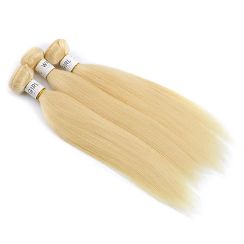 

Halo Hair Brazilian Straight Hair 1 3 4 Blonde Bundles Weave Blonde Full 613 Color Remy 100% Human Hair Extension 8-30 40 Inchs