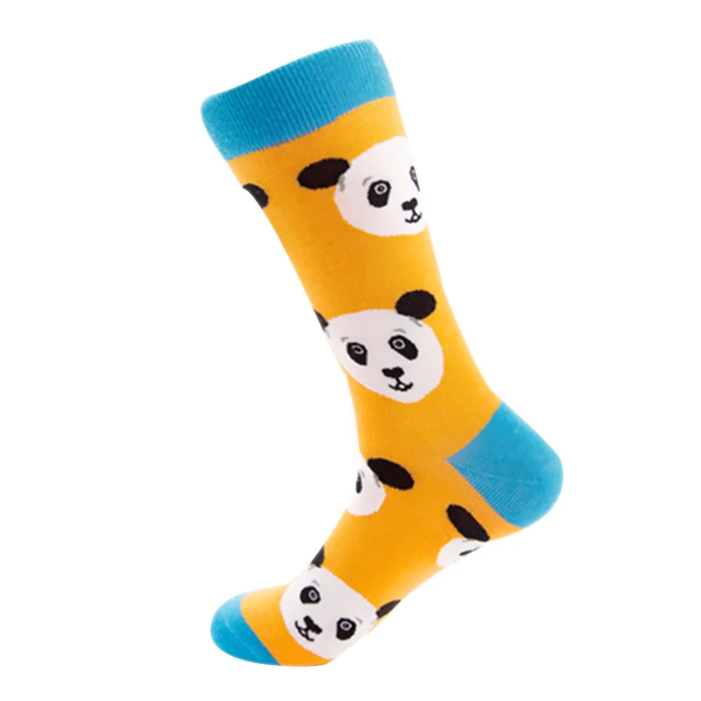 Женские осенние носки с животными, забавные повседневные хлопковые носки с принтом панды, модные повседневные зимние носки для скейтбординга - Цвет: Yellow