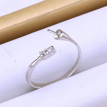 

Shining Fashion Pearl Ring Mountings, Ring Findings, Adjustable Ring Jewelry Parts Fittings Charm Accessories Silver Jewellery