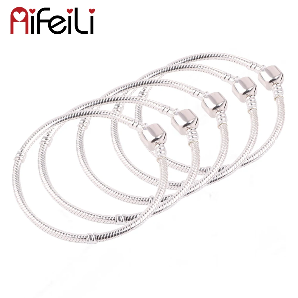 AIFEILI змея цепи безопасности застежка Европейский поделки Шарм Браслеты и браслеты украшения для Для женщин браслет и Для мужчин подарок 5 шт./лот