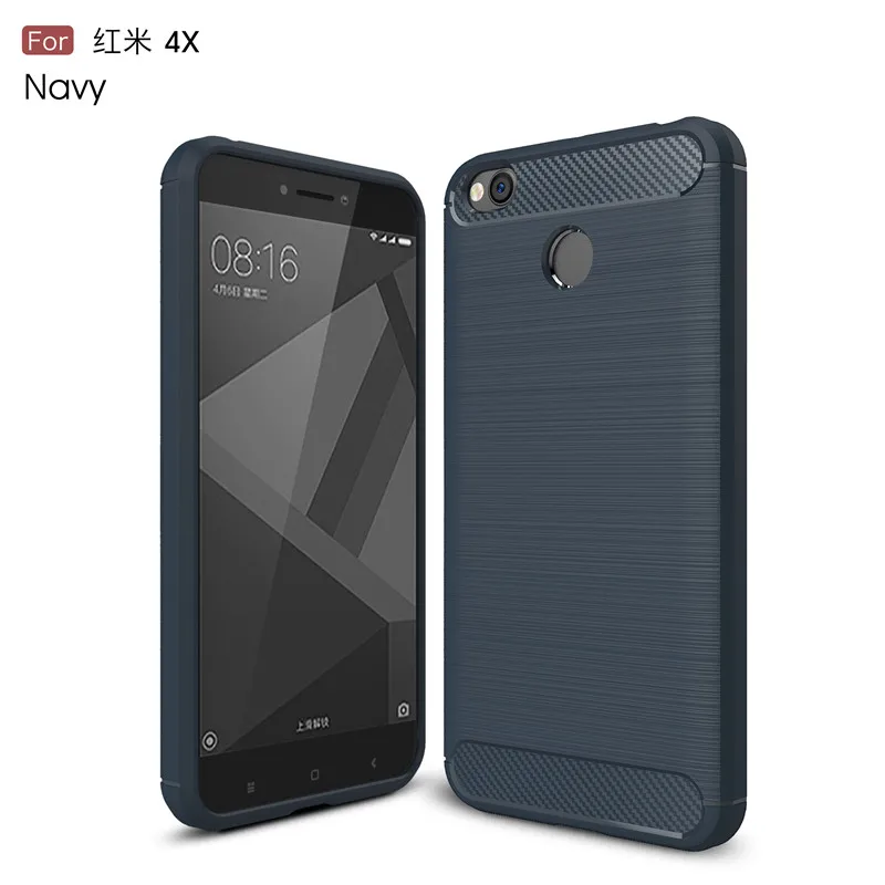 xiaomi leather case handle For Xiaomi Redmi 4X Case Silicone Carbon Fiber Heavy ShockProof Full Protector Fitted Soft TPU Case For Xiaomi Redmi 4X Cover xiaomi leather case handle Cases For Xiaomi