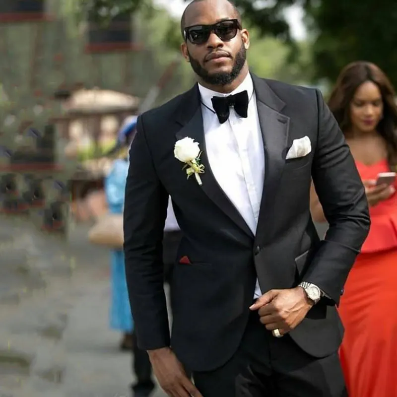 

Black Groom Tuxedo Men Suits for Wedding Suits Pants Groomsmen Man Blazer Bridegroom Jacket 2Piece Terno Masculino Prom Party