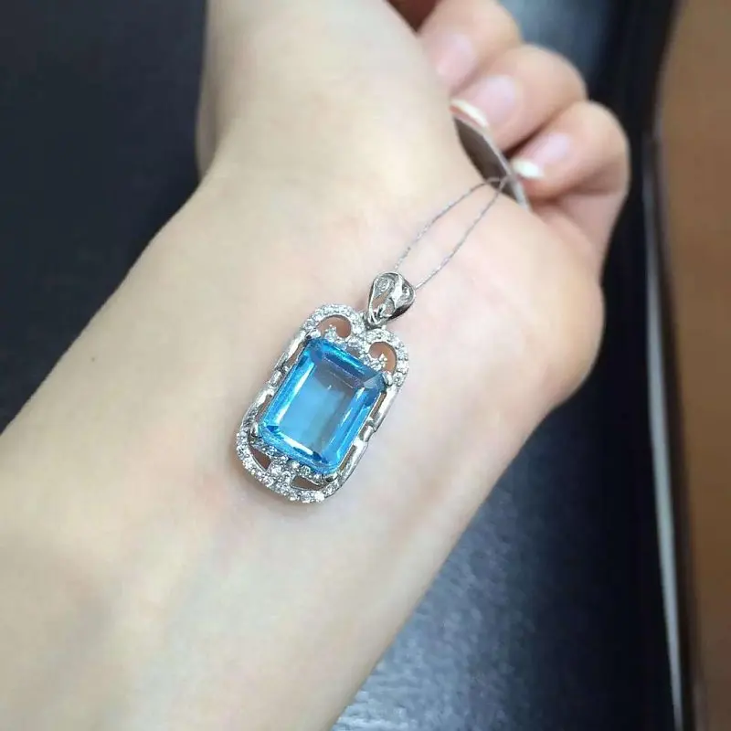 

2017 Qi Xuan_Blue Stone Simple Elegant Pendant Necklace_Real Blue Stone Necklace_Quality Guaranteed_Manufacturer Directly Sale