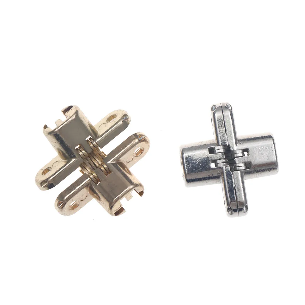 1 piezas Invisible ocultos Cruz puerta bisagra aleación de Zinc oculto bisagras 41,8*22*30mm para puerta plegable hardware de los muebles