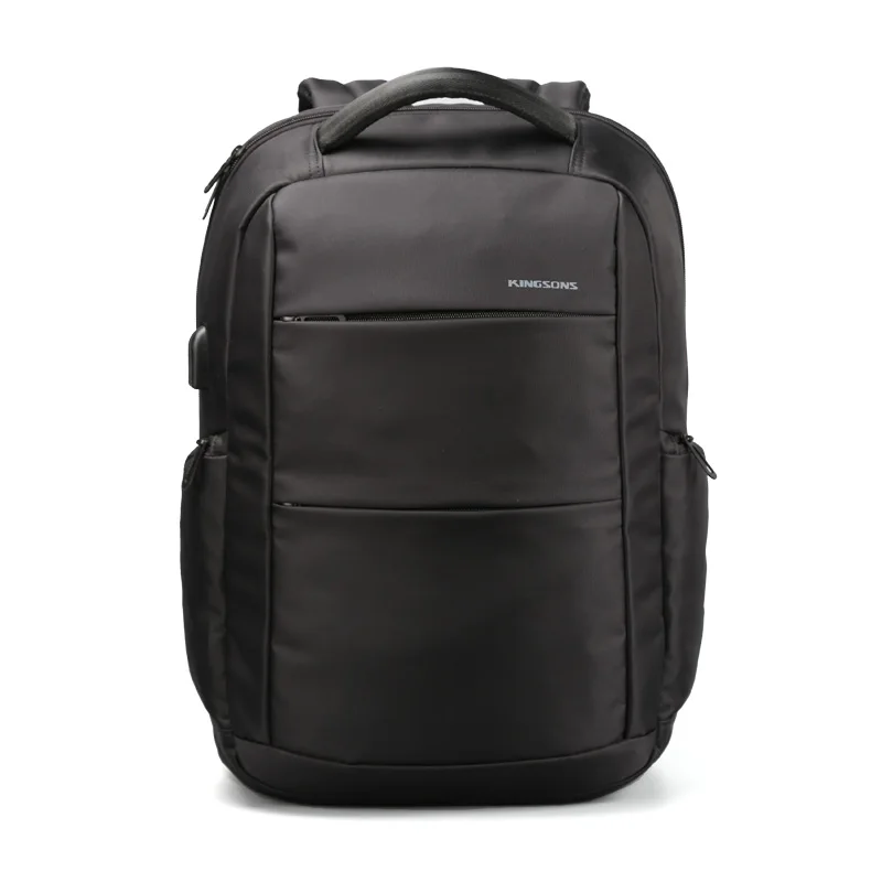 Kingsons школьный рюкзак с функцией внешней зарядки USB, Противоугонный рюкзак для мальчиков и девочек, Женская дорожная сумка 15,6 дюйма - Цвет: Черный