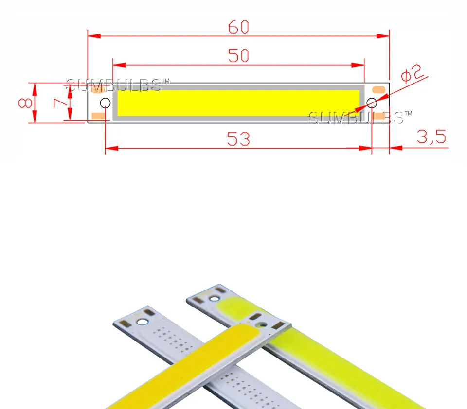 608mm Battery Powered 3.7V COB LED Light Source Strip Lamp DC3-4V Warm Cool White Blue Red Color Bulb for DIY Lighting (1)