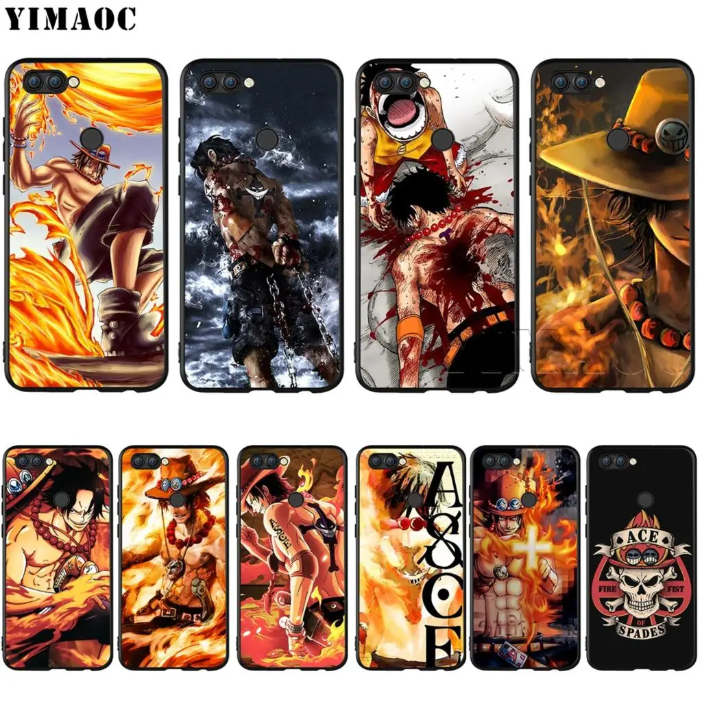 

YIMAOC One Piece Ace Silicone Case for Huawei Mate 10 P8 P9 P10 P20 Lite Pro P Y7 Y9 Smart Mini 2017 2018