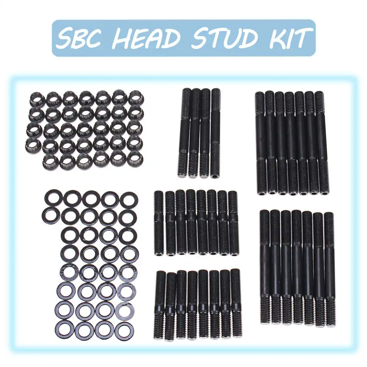

Car Accessories SBC Head Stud Kit for Alum or Iron Heads SBC Engine Head Studs # 1525-Stud/ 279.1001 SBC Head Stud Kit