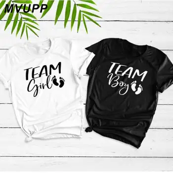 

Fuuny Couple lover tshirt letter printed TEAM BOY GIRL tee shirt femme plus size women ulzzang korean style clothes 2019 summer