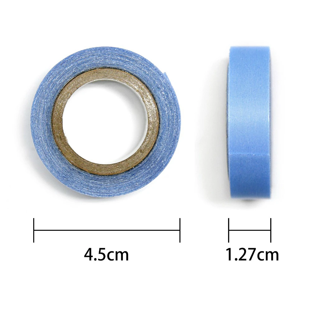 FREE SHIPPING 1 Roll 1.27cm*3 yards Blue Color Super New Package Quality Hair Extension Tape Double Sided Adhesive Tape