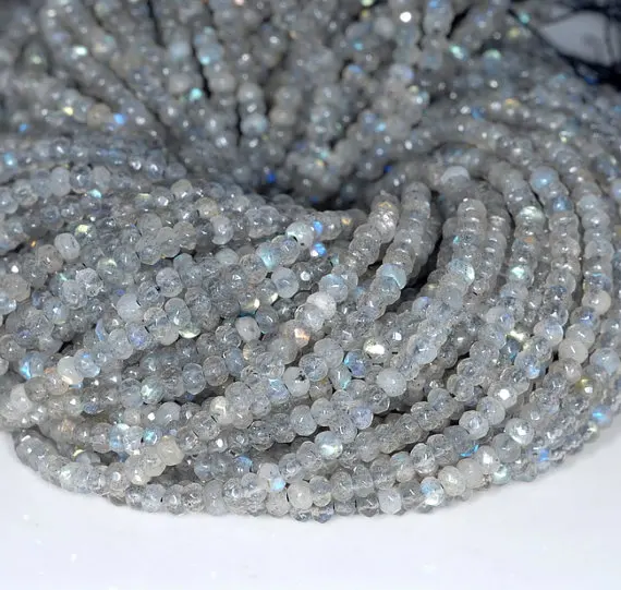 3X2MM HEMATITE GEMSTONE PYRITE TONE FACETED RONDELLE 3X2MM LOOSE BEADS 15.5/"