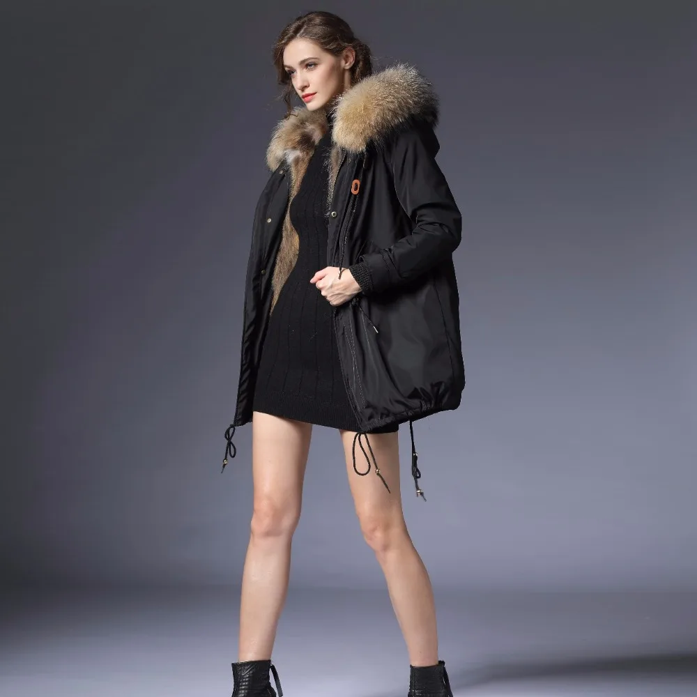 parka real fur women furs parka women winter 2018 real raccoon fur coat long warm jacket real fur coat hood parka warm outerwear