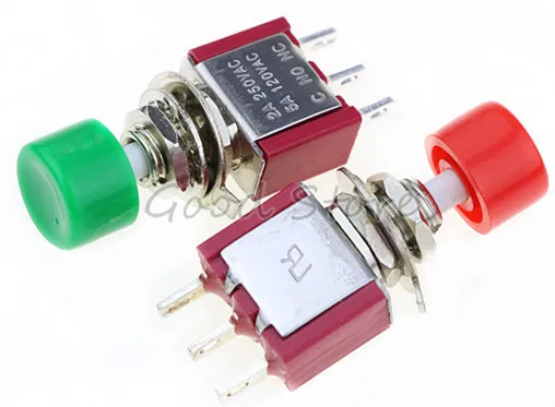 1pcs New SPDT 3pin Momentary Red Push Button Switch DS-612 