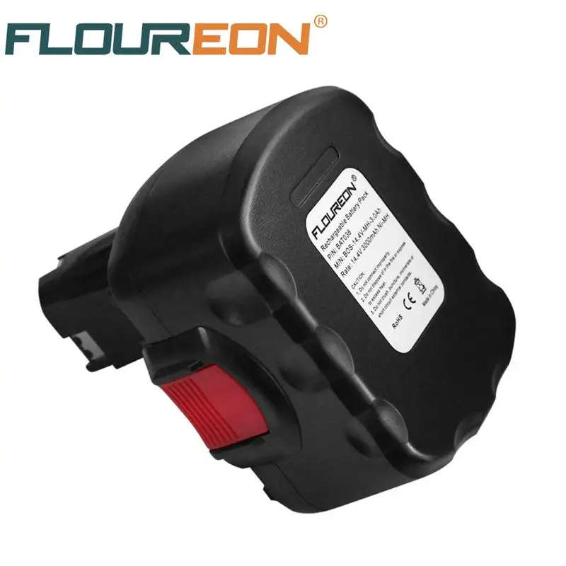 

For Bosch 14.4V 3000mAh BAT038 Power Tools Battery FLOUREON Ni-MH Batteries for Drill 3454, 3454-01, 3454SB, 34614, 35614, 3660K