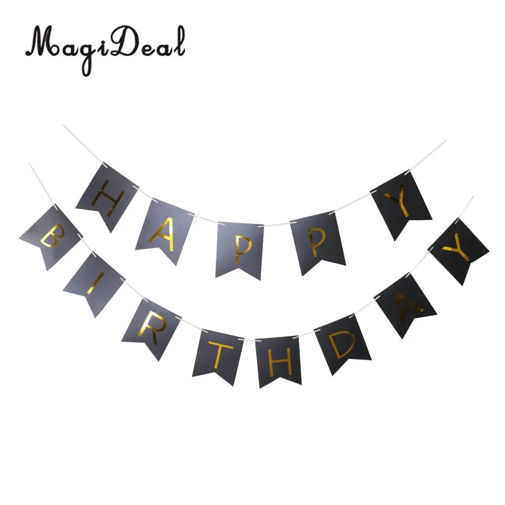 MagiDeal Happy Birthday Letters Pennant Bunting Banner Garland Sign Hanging Decoration Photo Prop
