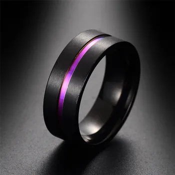 MEGA DESCUENTO ❤️ Anillo de matrimonio de moda para hombre, anillo de carburo de tungsteno de arco iris, anillo de boda, regalo de amor - discount item 9% OFF Joyas y complementos