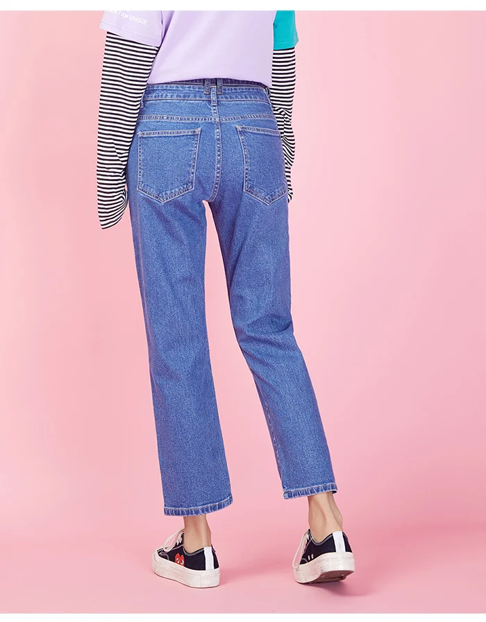 LEIJIJEANS весна лето размера плюс светильник синий товар женские брюки джинсы для мам Свободные повседневные Капри прямого кроя женские джинсы 9043