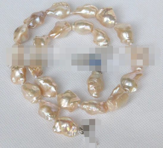 

huij 001663 natural Baroque pink Reborn keshi pearl necklace