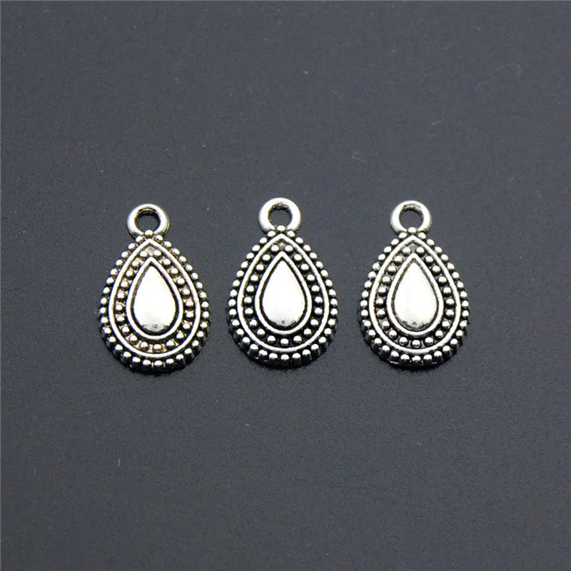 Подвеска в виде капли воды серебристого цвета 20 шт.|charm pendant|bracelets charm pendantsnecklace pendants