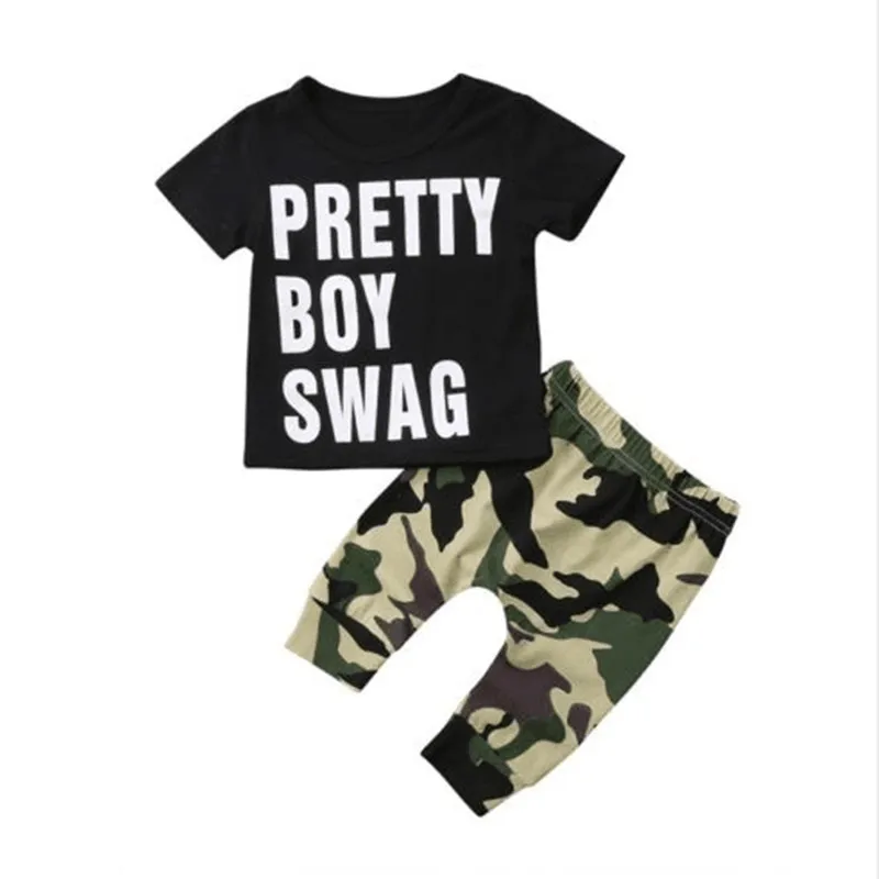 

2pcs Baby Boy Camo Clothes Set Newborn Kids T-shirt Tops+Pants Leggings Outfit Toddler Kids Summer Clothes Set