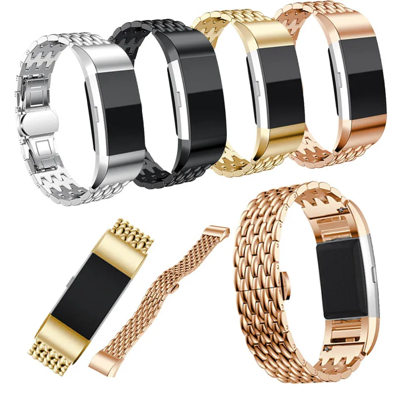 

Replacement Metal Bands for Fitbit Charge 2 Replacement Stainless Steel Bands for Fitbit Charge 2 Bracelet Band Silver Black