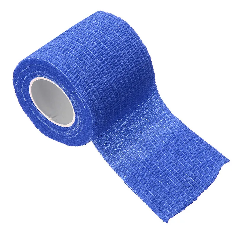 2.5cm*4.5m Self-Adhesive Elastic Bandage First Aid Medical Health Care Treatment Gauze Tape Outdoor Tools Non-woven 1 PC/3PCS - Цвет: Синий