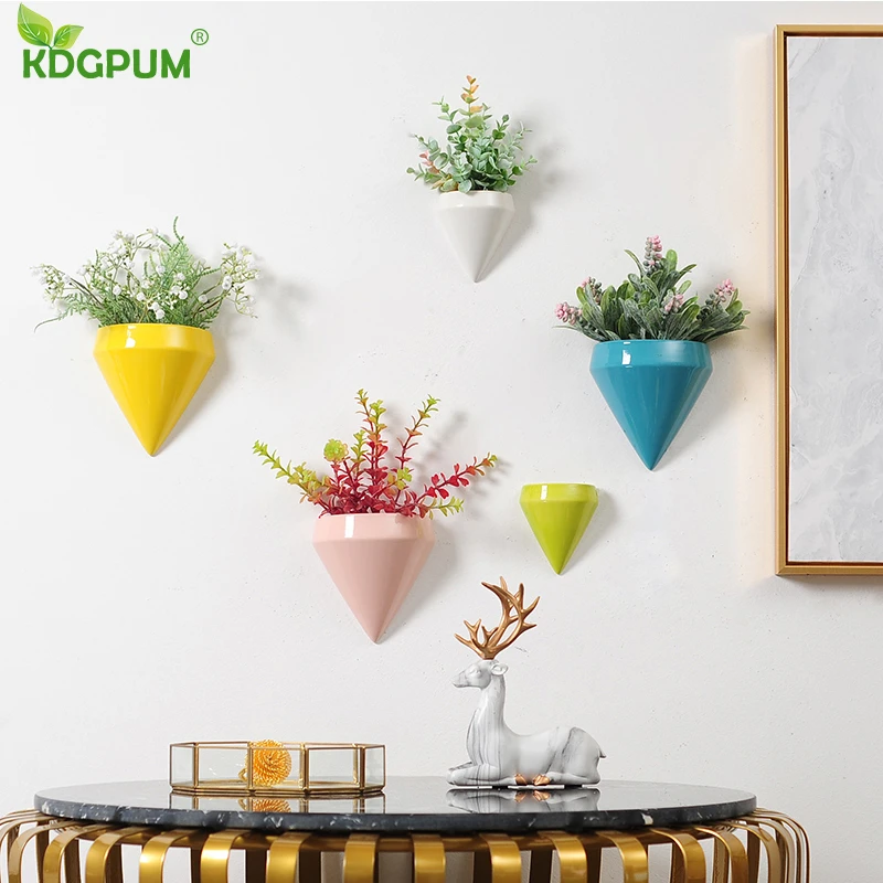 Preise Kreative Hause Nostalgischen Geometrische Keramik Blumentopf Simulation Blume Anordnung Kunst Blume Topf Garten Wand Dekoration