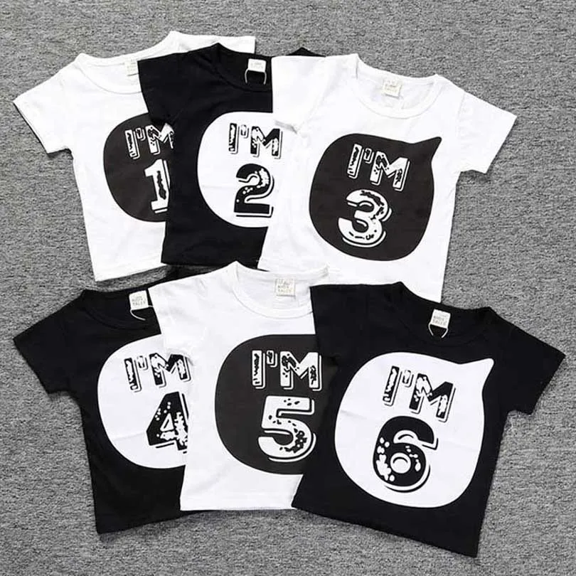 

Kids New Summer Children's Tops Boy Kids Number Printed Tshirt Baby Girls Cute 1 2 3 4 5 T Shirt Short Sleeve Tee Shirt Toddler