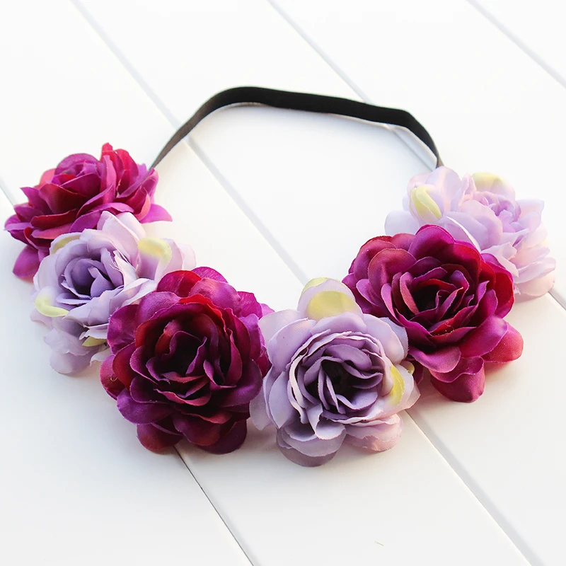 

Lotus Flowers Hair Bridal Sweet Lady&Girl Blooming Flower Garland Headband Hair Accessories Festival Wedding Bridal Headband