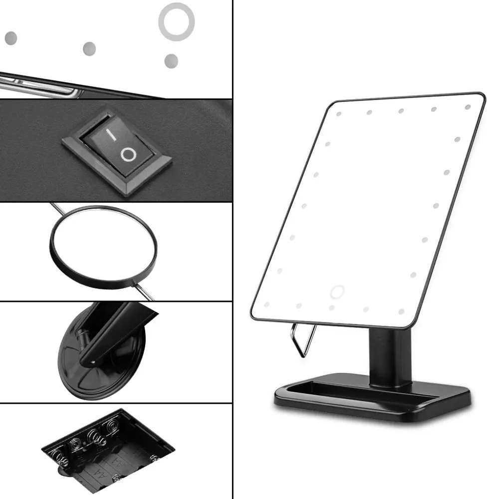 

Make Up Vanity Illuminated Desktop Table Makeup Stand Mirror with 20 LED Light