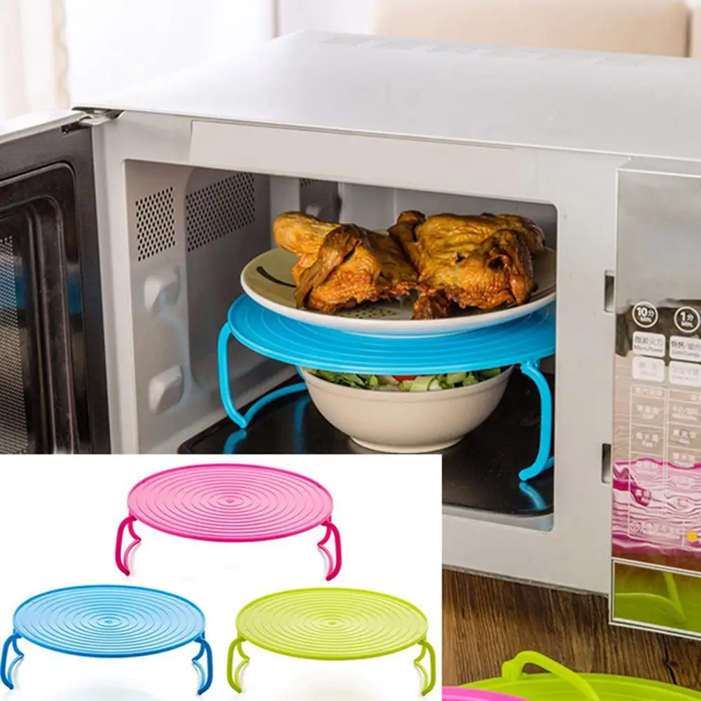 Microwave Oven Heating Steaming Double Layer Insulation Plate Shelf