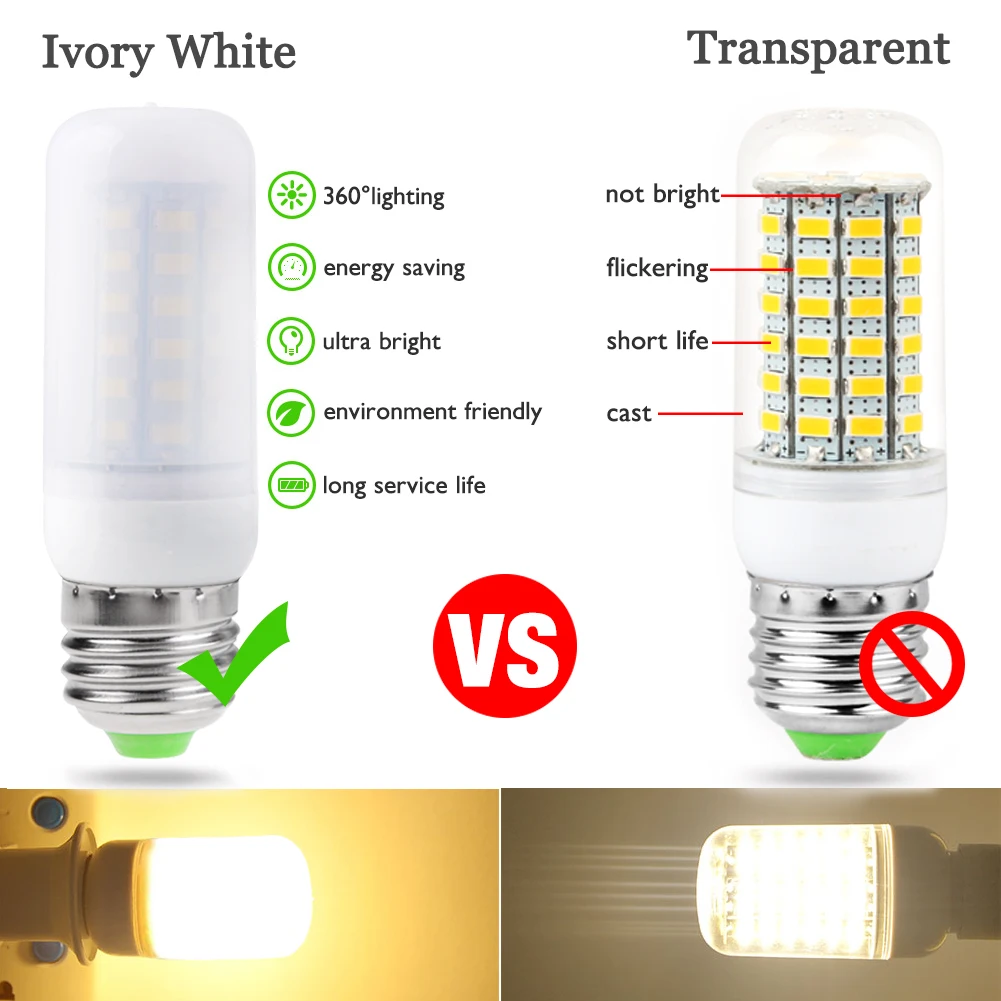 Bombillas maíz bombilla E27 SMD 5730 lamparas LED luz G9 GU10 B22 E14 Lampada lámpara LED E27 220 V 110 V ampolla vela Luz lechosa Bombillas maíz bombilla E27 SMD 5730 lamparas LED luz G9 GU10 B22 E14 Lampada lámpara LED E27 220 V 110 V ampolla vela Luz lechosa