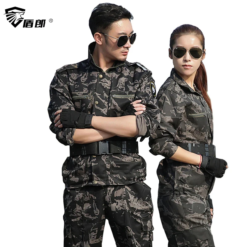 

Military Uniform Combat Black Hawk Camouflage Army Jacket+Cargo Pans Men Tactical CS Uniforme Militar Working Clothes Female