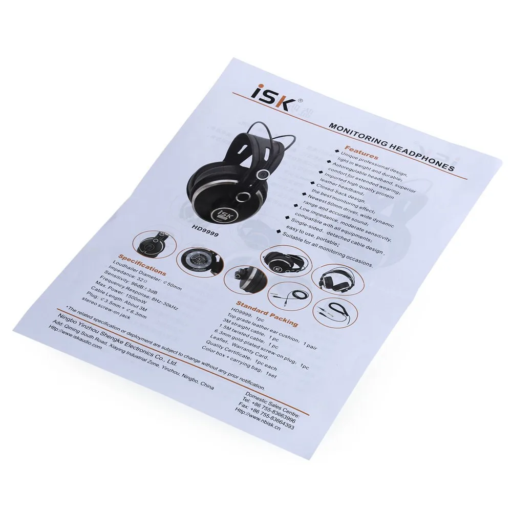 ISK HD9999 полностью закрытый монитор гарнитура наушники для Hi-Fi музыки DJ/аудио смешивания записи студии удобные наушники