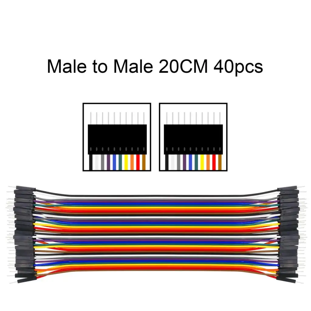 Dupont линия/10 см/20 см/30 см кабель со штыревыми соединителями на обоих концах для подключения, для мужчин и женщин, женский джемпер провода Dupont кабель для Arduino - Цвет: M-M 20CM