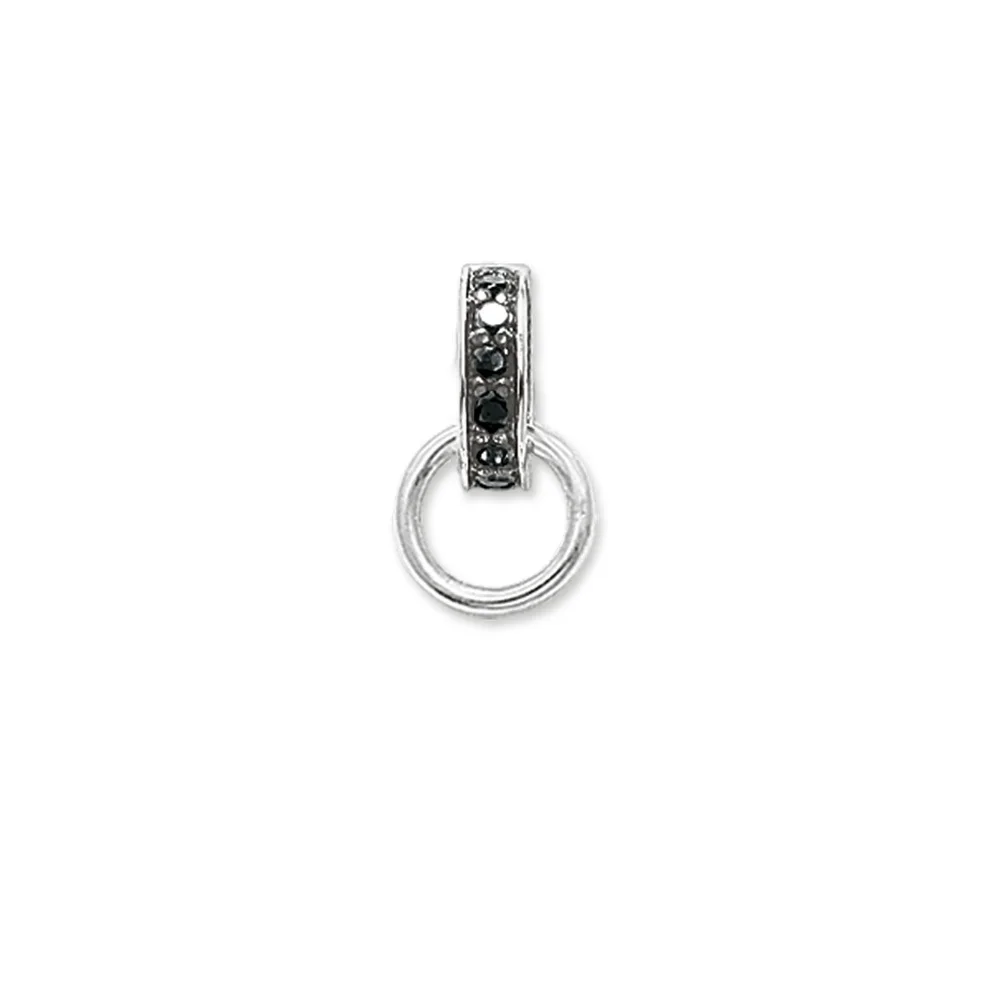 

Silver Plated Black Zirconia Charm Carriers Fit Bracelets Necklaces, Most Fashion Glam Accessories Jewelry Gift For Women Men