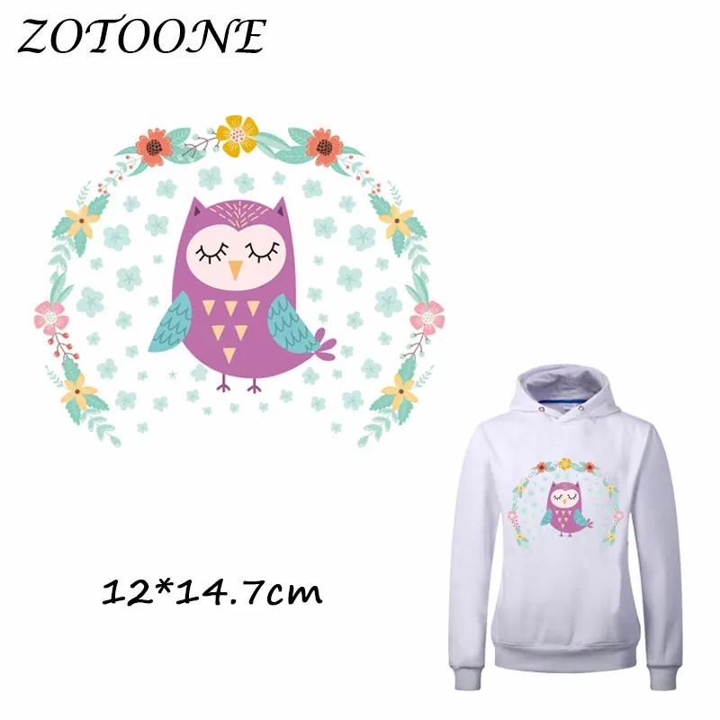 

ZOTOONE Iron on Stickers Patches for Clothes Cute Flower Owl Patch DIY Accessory A-level Heat Transfer Iron Stickers Appliques C