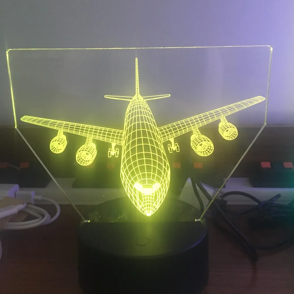 Luzes da Noite tabela lâmpada Óptica ilusão bulbificação Item : 3d Lamps With Airplane Design