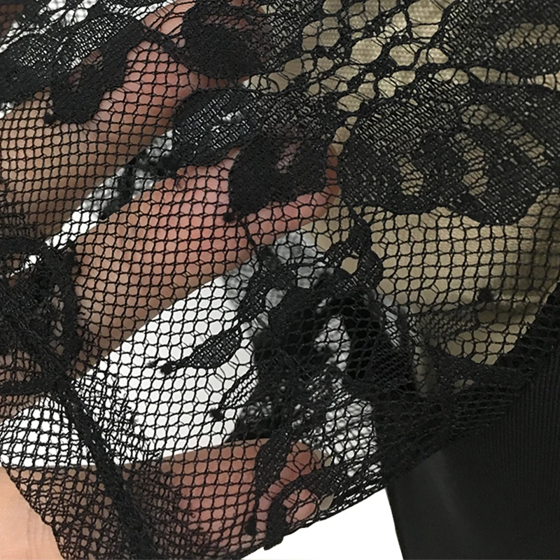 LIVA GIRL черный сексуальный прозрачный кружевной боди для женщин с круглым вырезом и коротким рукавом клубный комбинезон в обтяжку комбинезон одежда для тела Топы