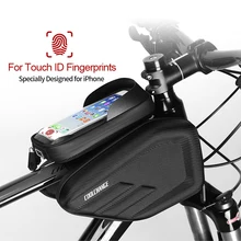 Waterproof Bike Bag Front Frame Bicycle Bag Head Top Tube Cycling Phone Bag 6.0,6.2 Inch Screen Touch Bicycle Bag Accessories cbr outdoor cycling bike touch screen top tube bag black grey