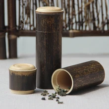 Винтажная Китайская натуральная бамбуковая коробка, баночка для организации банок для хранения кофейных зерен, чай Матча, конфеты, джемы, печенья, специи, банки