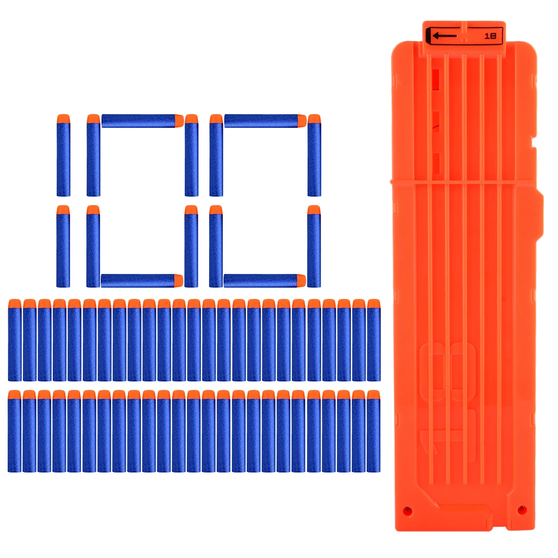 

100pcs Soft Bullet Round Head Hollow Foam + 18 Bullets Soft Bullet Clips For Nerf N-strike Elite Series