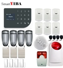SmartYIBA GSM Alarm Systems Security Signal Repeat WIFI APP Control Pet Immune PIR Sensor Loudly Strobe Siren Warning Alarm Kits